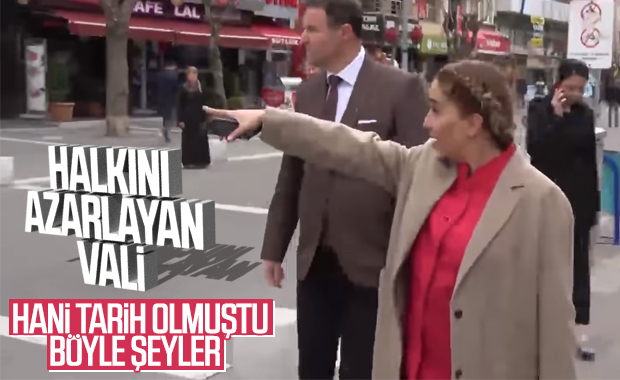 Uşak Valisi caddede bulunanları azarladı