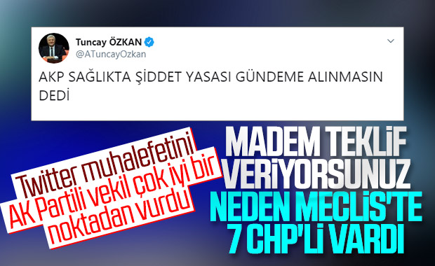 CHP sağlıkta şiddete ilişkin teklifine sahip çıkmadı