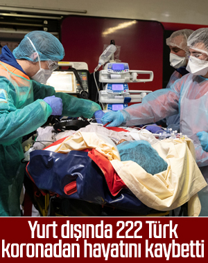 Yurt dışında koronadan ölen Türklerin sayısı 222'ye çıktı