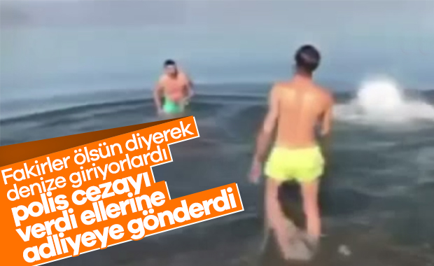 Sokağa çıkma kısıtlamasında deniz keyfi karakolda bitti