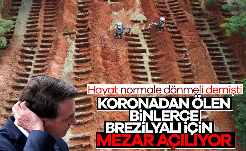 Brezilya’da koronadan ölenler için toplu mezar kazıldı