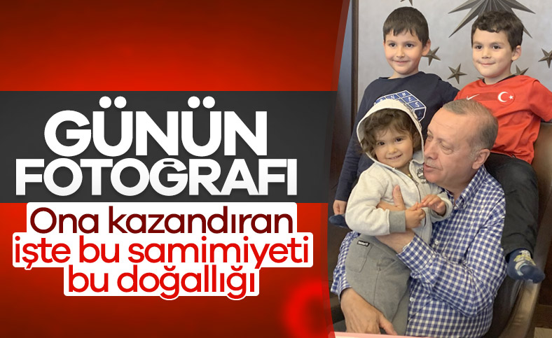 Cumhurbaşkanı Erdoğan çocuklarla poz verdi