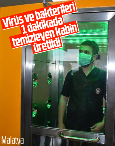 Virüs ve bakterileri 1 dakikada temizleyen kabin