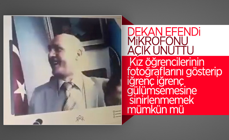 Dekan, kameranın açık olduğunu unuttu: Kızların resimlerini de görüyoruz