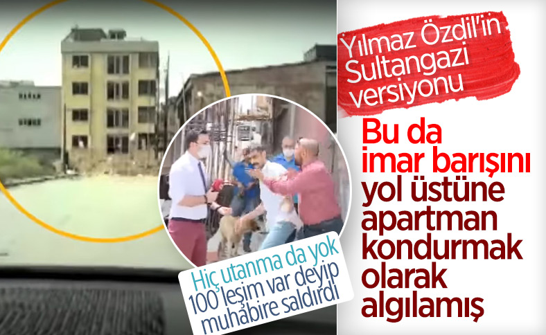 Sultangazi'de yolun ortasına dört katlı bina yapıldı