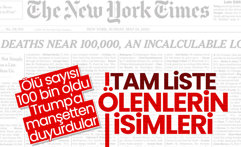 New York Times salgında ölenleri manşete taşıdı