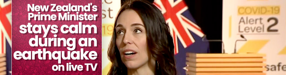 New Zealand's PM caught earthquake during live interview