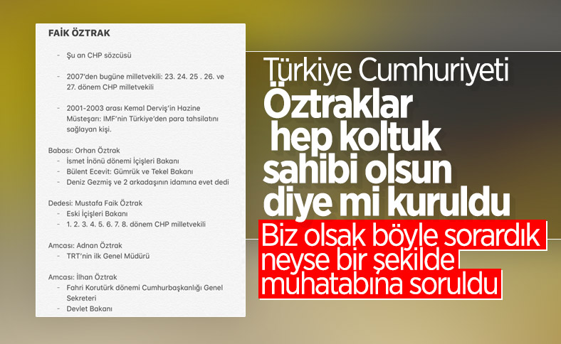 Faik Öztrak'a devlet kademesine giren akrabaları soruldu