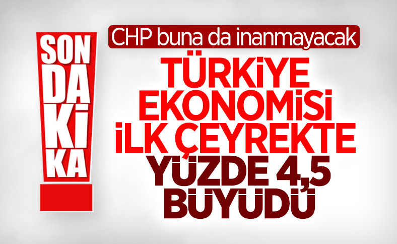 Türkiye ekonomisi yılın ilk çeyreğinde yüzde 4,5 büyüdü