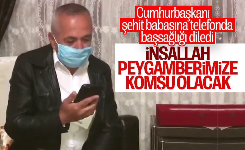 Erdoğan, İdlib şehidinin babasına başsağlığı diledi