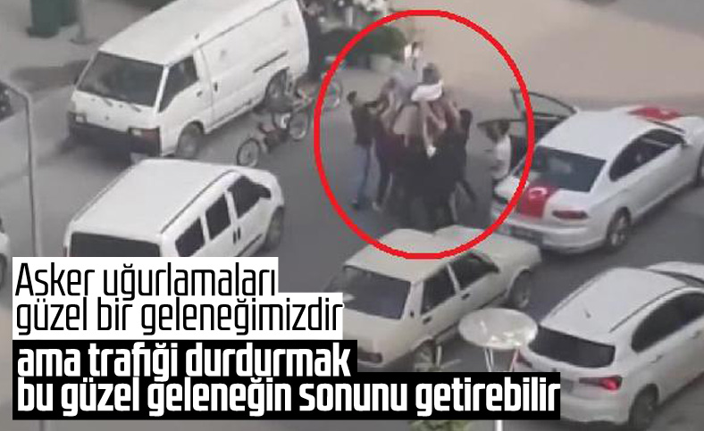 Bursa'da asker uğurlaması yine trafiği durdurdu