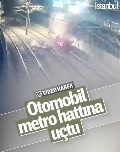 Bakırköy'de otomobil metro hattına düştü