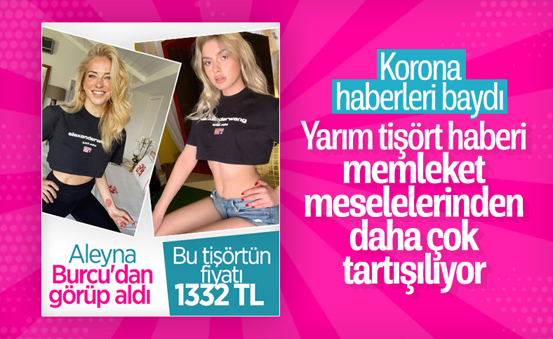 Burcu Esmersoy ile Aleyna Tilki aynı tişörtü giydi