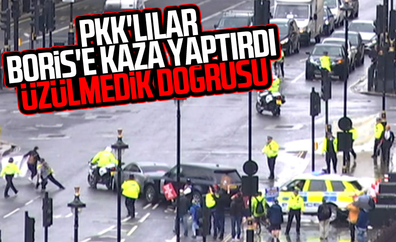 PKK'lıların protestosu Johnson'a kaza yaptırdı