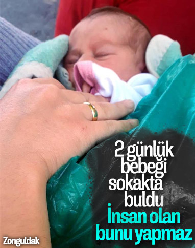 Zonguldak'ta, 2 günlük bebeği sokağa bıraktılar