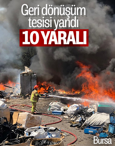 Bursa'da geri dönüşüm tesislerinde yangın