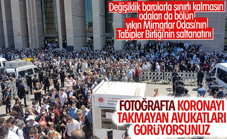 İstanbul Adalet Sarayı önünde avukatların eylemi