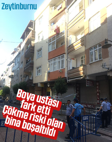 Zeytinburnu’nda 4 katli bina, çökme riskiyle boşaltıldı