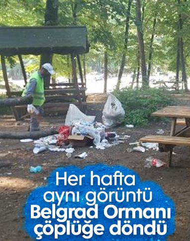 Belgrad ormanı ve sahil şeridi çöplüğü döndü