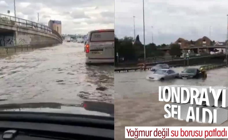 Londra'da su borusu patladı şehir sular altında kaldı