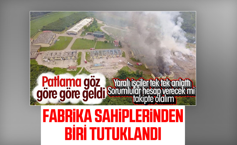 Sakarya'daki patlamada 2 kişiden biri tutuklandı