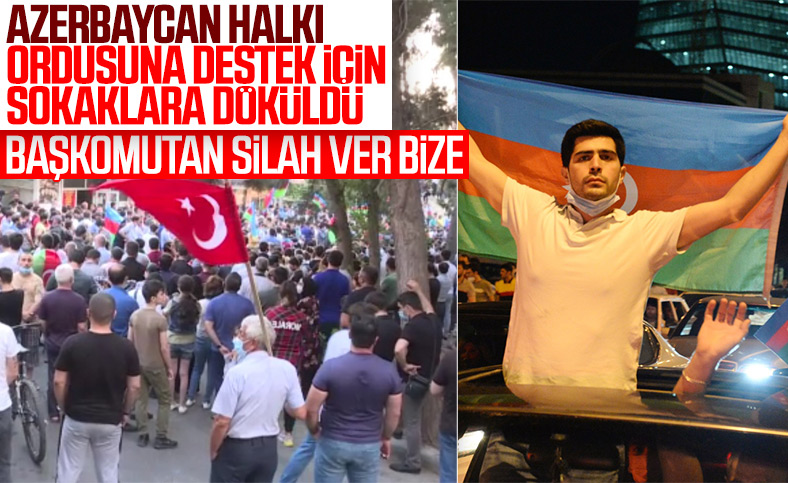 Azerbaycan halkı sokaklarda Ermenistan'ı protesto etti