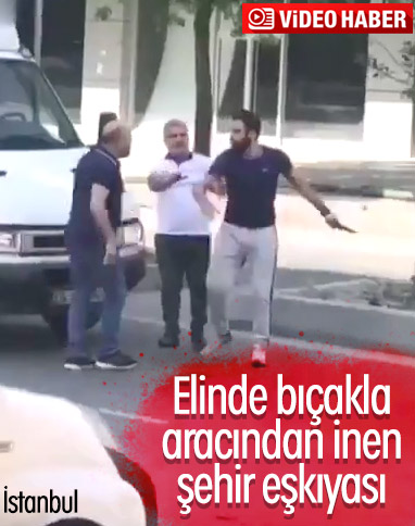 İstanbul'da trafik magandası bıçakla saldırmaya kalkıştı