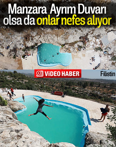 Filistinli aile kayalıklarda havuz yaptı 