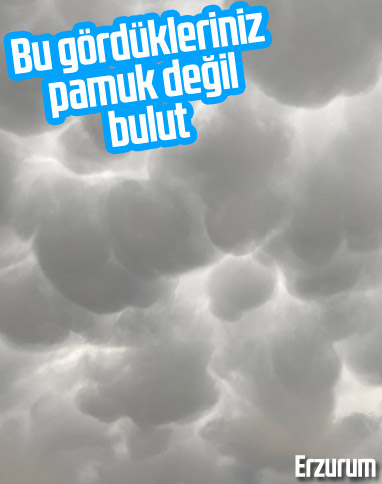 Erzurum'da bulutlar büyüleyici görüntüler oluşturdu