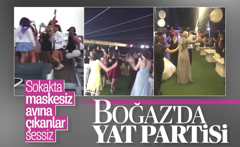 İstanbul Boğazı'nda yatta maskesiz eğlenceye izin