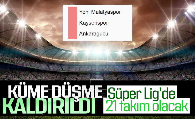 Küme düşme kaldırıldı