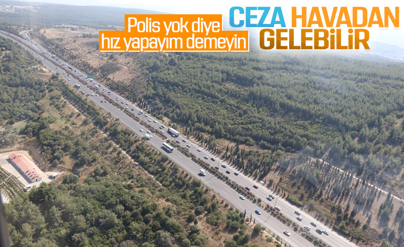 İzmir'de bayram trafiği havadan denetlendi
