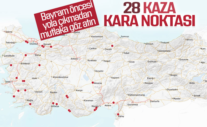 Bayramda yola çıkacaklar için 'kaza kara noktası' uyarısı