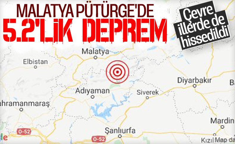 Adıyaman-Malatya çevresinde 5.2 büyüklüğünde deprem