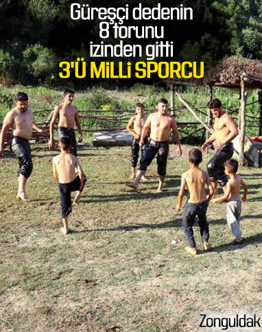 Zonguldak'ta güreş sporunu nesilden nesle aktardı