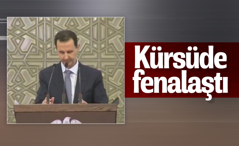 Beşar Esad kürsüde fenalaştı