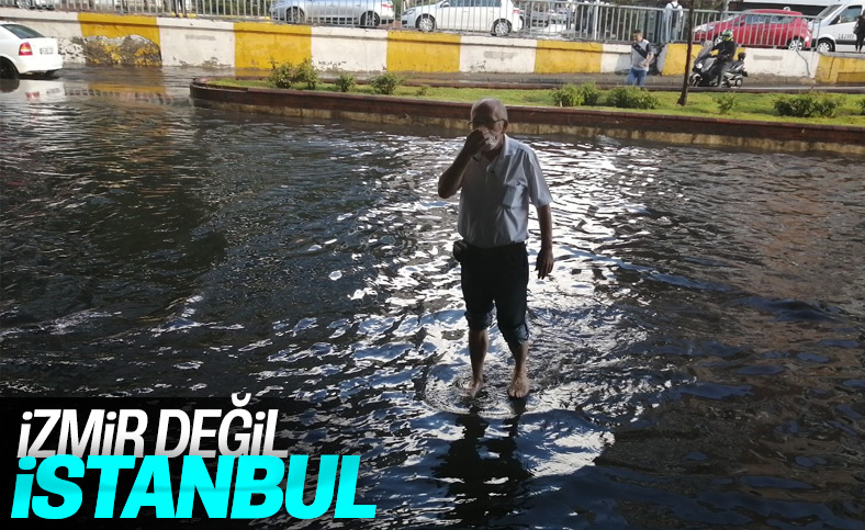 Mecidiyeköy’de yol su altında kaldı