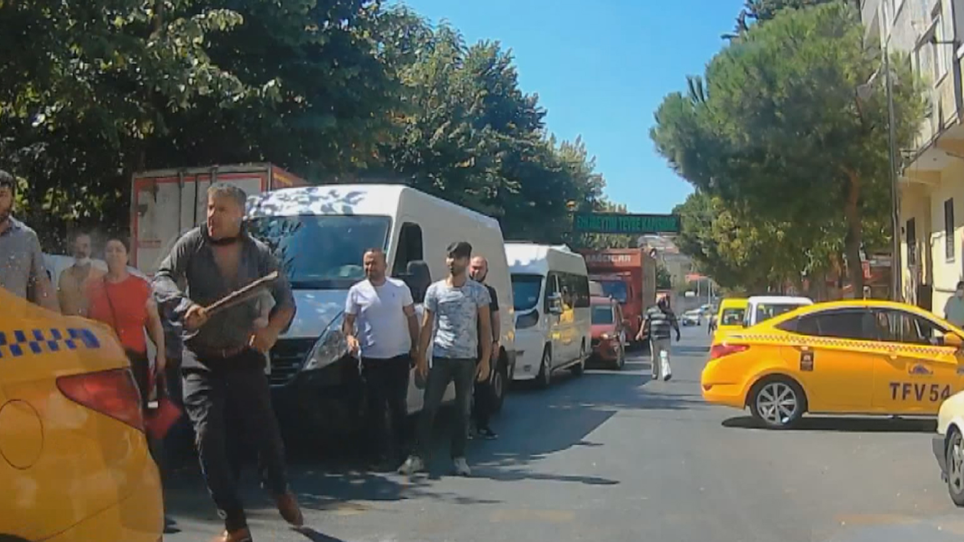 Fight of taxi drivers with sticks in Bağcılar # 4