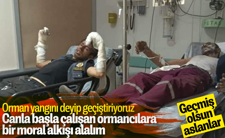 Çorum'daki yangında canını ortaya koyan ormancılar hastanede