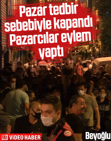 Beyoğlu'nda yolu kapatan pazarcılar eylem yaptı