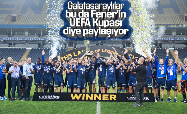 Galatasaraylılar Fenerbahçe'nin kupasını UEFA Kupası'na benzetti