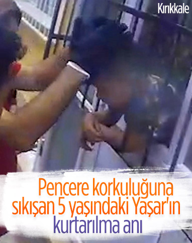 Kırıkkale'de kafası korkuluğa sıkışan çocuk kurtarıldı