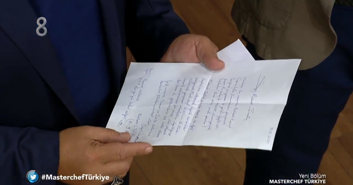 Mehmet Şef read the letter from prison in MasterChef # 1