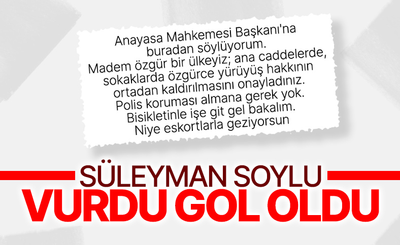 İçişleri Bakanı Süleyman Soylu'dan Anayasa Mahkemesi Başkanı'na tepki