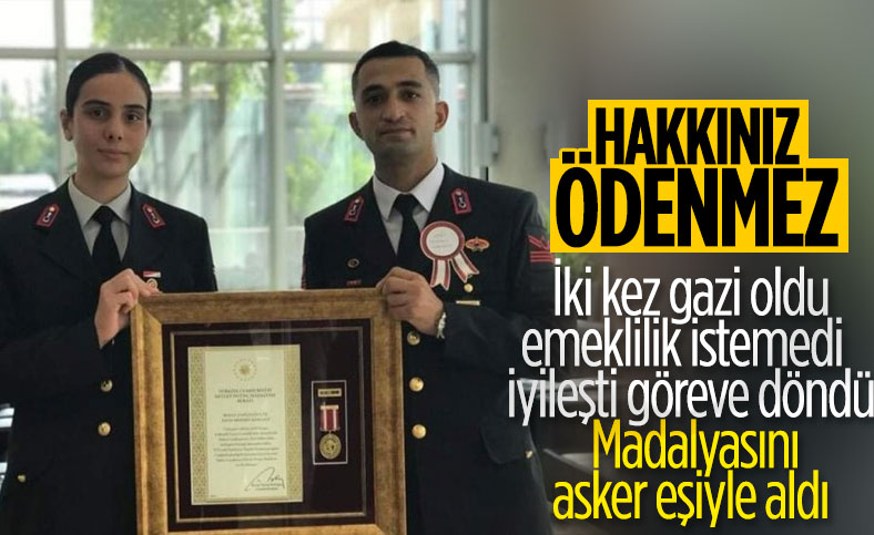 Uzman Çavuş Mehmet Karaalp'e Devlet Övünç Madalyası verildi
