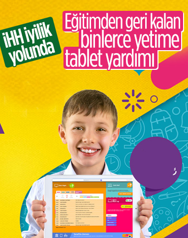 İHH'dan yetim çocuklara tablet desteği