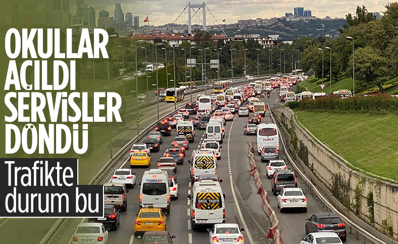 E-5'te okulların açıldığı ilk gün trafik yoğunluğu oluştu