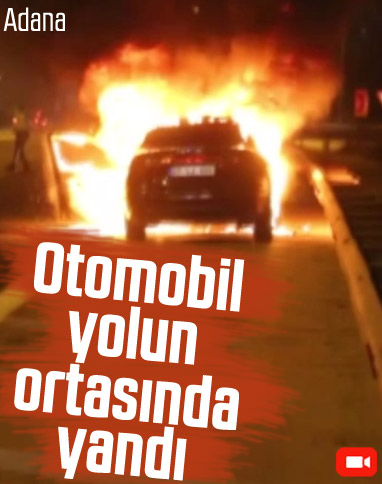 Adana'da bir otomobil yandı