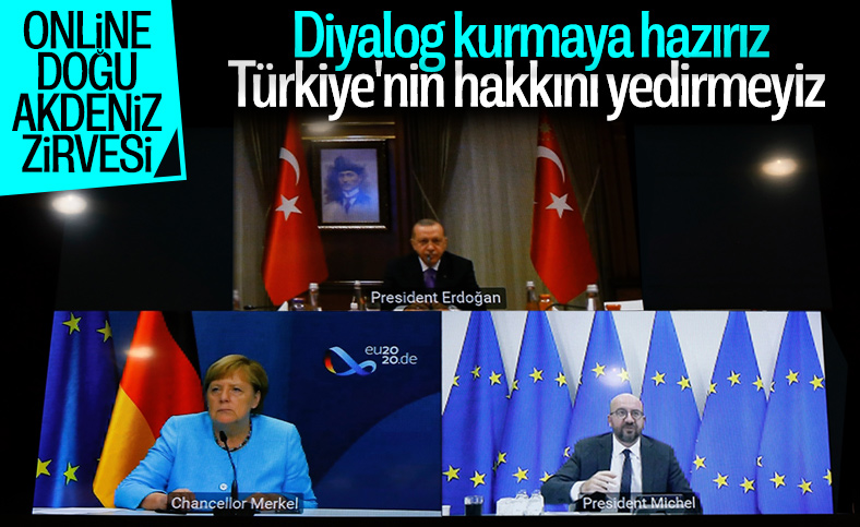 Cumhurbaşkanı Erdoğan, AB Konseyi Başkanı Michel ve Merkel'le görüştü 