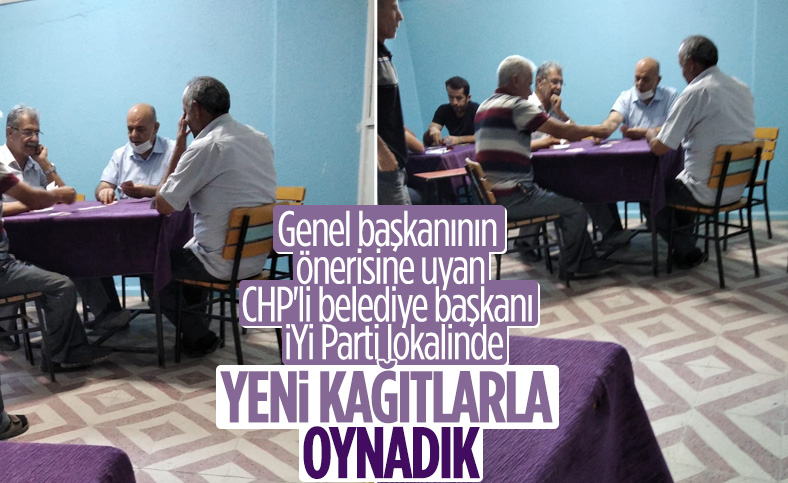 CHP'li Başkan Hüseyin Gemi, kağıt oynarken görüntülendi